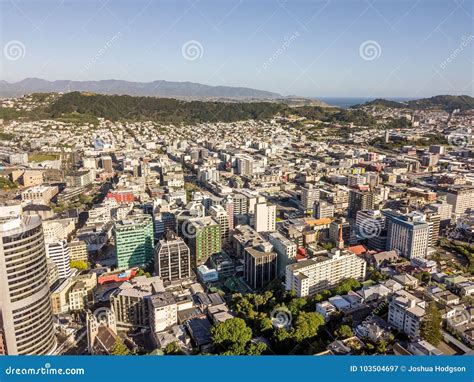 Greater Wellington City Aerial Point of View Stock Image - Image of ...