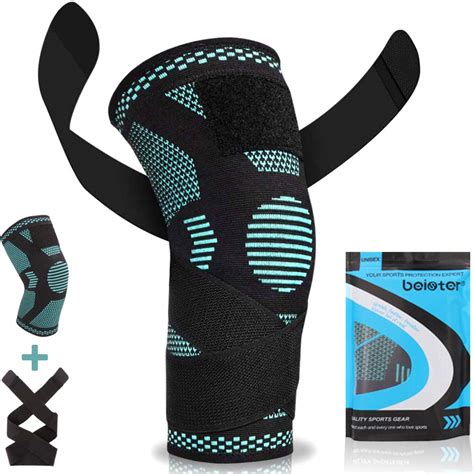 Beister Knee Compression Sleeves with Adjustable Straps for Men & Women ...