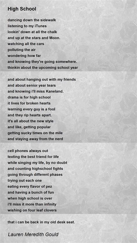 Poems About High School Loneliness In High School: A Poem Of Sadness