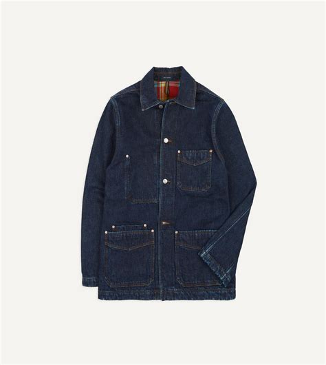 Drake's Selvedge Denim Five-Pocket Chore Jacket with Blanket Lining ...