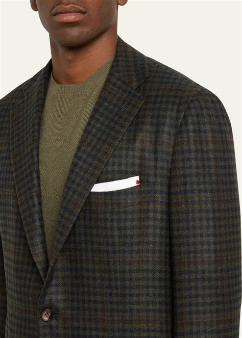 Kiton Men's Cashmere-Wool Houndstooth Sport Coat - Bergdorf Goodman
