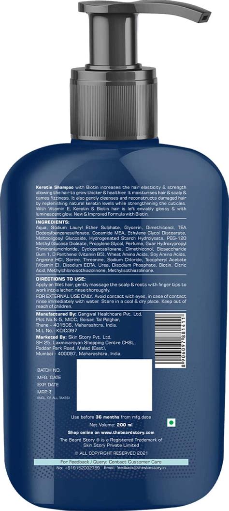 Buy THE BEARD STORY KERATIN REPAIR SHAMPOO 200 ML Online & Get Upto 60% ...