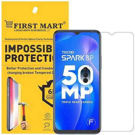 FIRST MART A BRAND WORTH REMEMBERING Tempered Glass For Tecno Spark 8P ...