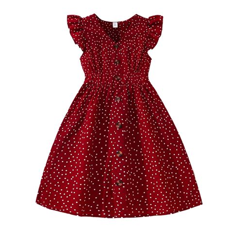 Red Dresses For Girls Kids Dress Tween Girls 2025 Summer Dresses Kids ...