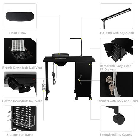 MTFY Manicure Nail Table Station,Manicure Table Nail Beauty Spa Salon ...