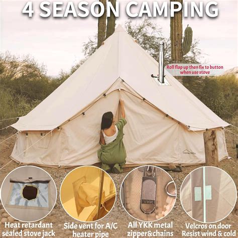 DANCHELOUTDOOR DANCHEL OUTDOOR B5PRO 4 Season Canvas Bell Tent with ...