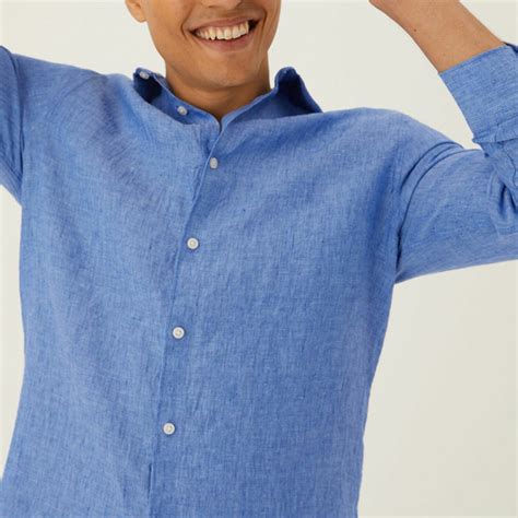 Linen Dress Shirt // Blue (2XL) - YASEMEN DIŞ TİCARET LTD. ŞTİ. - Touch ...