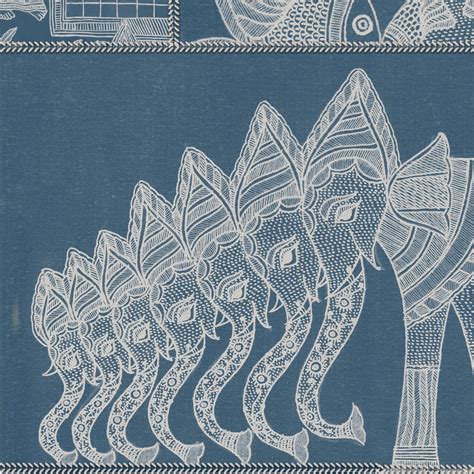 Geet Madhubani Wallpaper Dusky Blue Color | Life n Colors