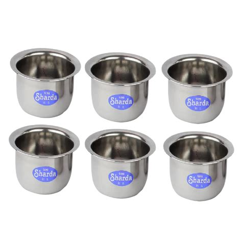 Buy Sharda Metals Set of 6 Steel Curry Bowls Vati Katori for Kitchen ...