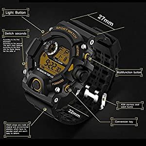 SELLORIA Men Black Dial Digital Watch with Black Sunglass with Baseball ...