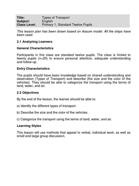 Transportation Lesson Plan 的图像结果