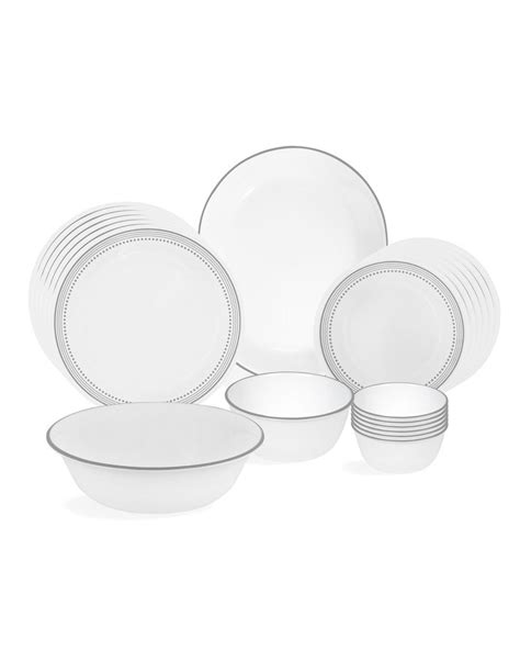 Corelle Mystic Grey Glass 21Pcs Dinner Set, Multicolor : Amazon.in ...