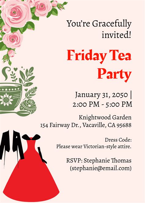 High Tea Invitation Template Free