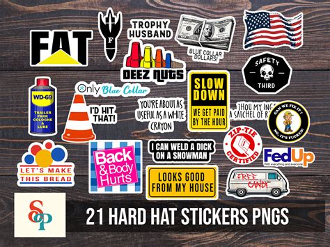 SUPER FUNNY Hard Hat Stickers Png Toolbox Decals, Hardhat Sticker Png ...