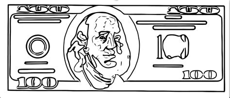 Coloring Page Of 100 Dollar Bill