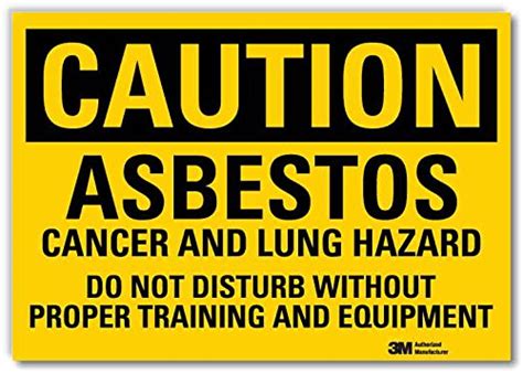 "Caution - Asbestos Cancer and Lung Hazard" Label by SmartSign | 10" x ...