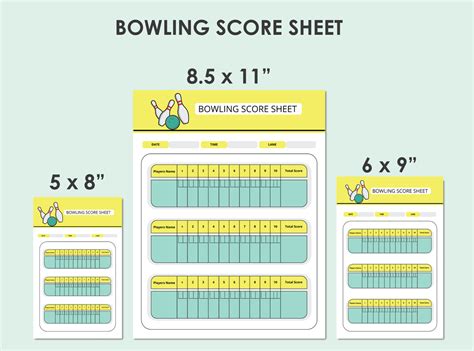 Printable Bowling Score Sheets (Templates) - PDF - WordLayouts