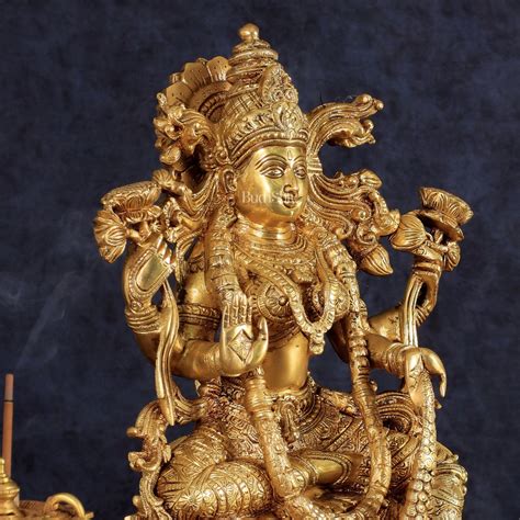 Brass Superfine Goddess Lakshmi Idol | 15 Inch Golden tone – Budhshiv.com