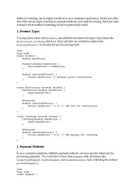 Method overriding - oops concept polymorphism - Method overriding can ...
