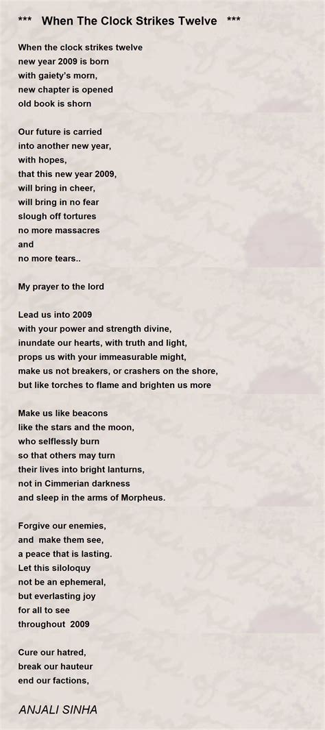 The Clock Will Strike Midnight And She Ll Be Gone Lyrics at Douglas ...