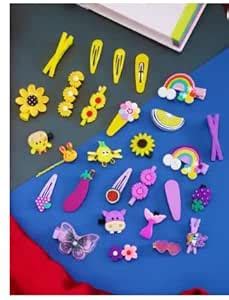 SUNBIRD 14 Pcs Mix Multi Coloured Unicorn Ice Cream Hair Clips Set Baby ...