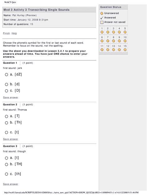 Fillable Online www2 leeward hawaii Mod 3 Activty 3 Transcribing Single ...