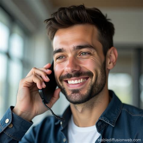 A Man On Phone With Polite Face | Stable Diffusion Online