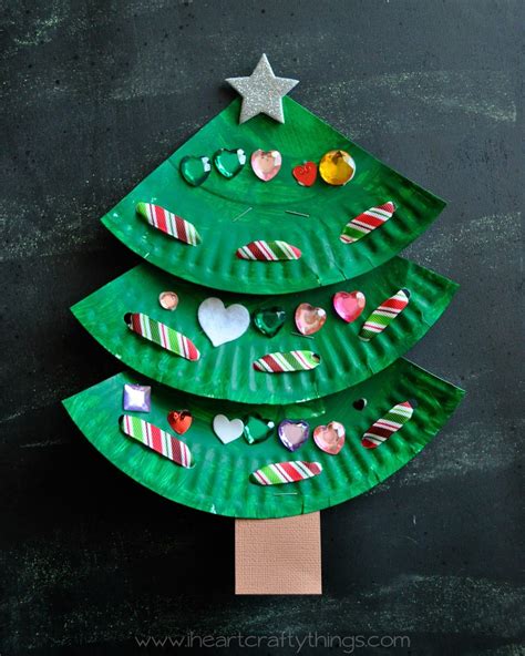 Paper Plate Christmas Tree Craft | Christmas arts and crafts, Christmas ...