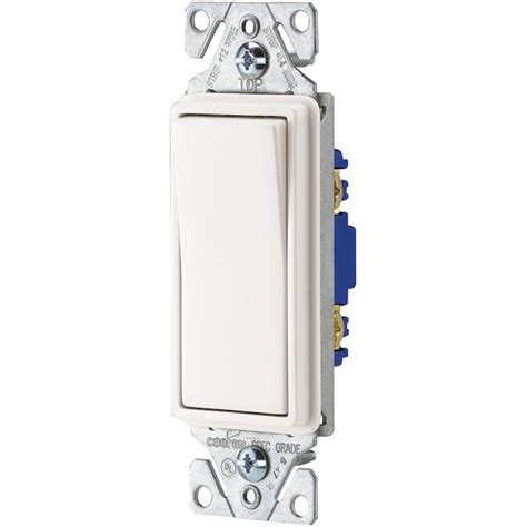 Eaton 15-amp Single-pole Rocker Light Switch, White 7501W-BX-LW at ...