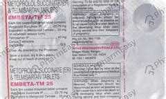 Telma Beta 25 Strip Of 10 Tablets: Uses, Side Effects, Price & Dosage ...