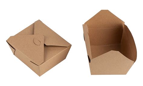 Buy Juvale Kraft Paper Take-Out Box - 100-Pack Disposable Food ...