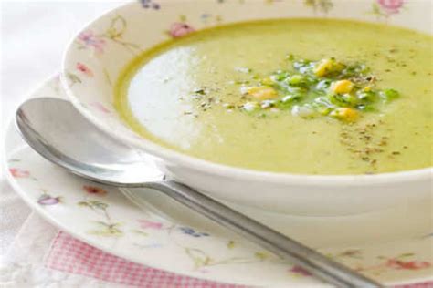 Minty Green Pea and Corn Soup Recipe: How to Make Minty Green Pea and ...