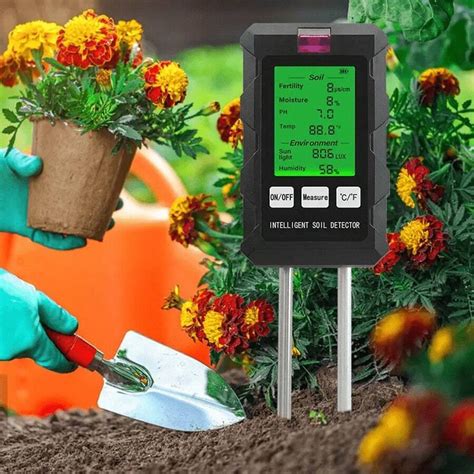 A 6 In 1 Soil Tester, Soil Moisture Meter, Fertile Soil Temperature ...