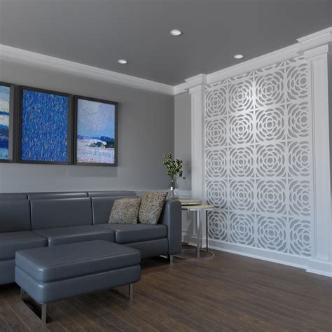 Ekena Millwork 15-3/8-in x 15-3/8-in Smooth White PVC Fretwork Wall ...