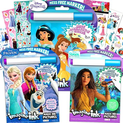 Buy Classic Disney Princess Magic Ink Coloring Book Super Set - 3 ...