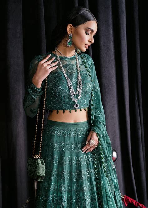 Buy Green Lehenga Suit - Afrozeh Starlet Collection '23 - Imperial Ivy ...