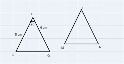 traingle PRQ=LMN if PQ =6cm,PR=5cm and angle P=50degree find NL and ...