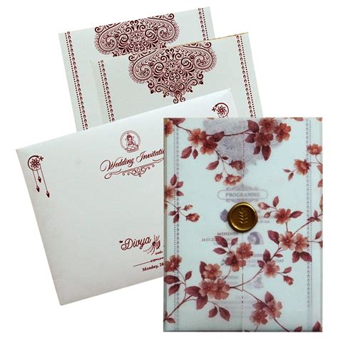 Browse White Floral Tracing Invitation Card |40000+ Happy Customers ...