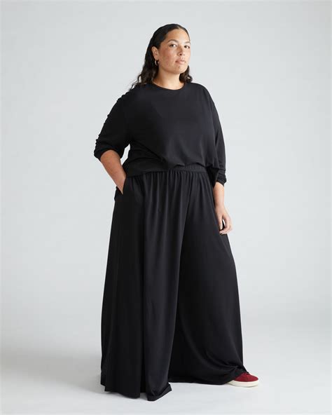 Isadora Wide Leg Lounge Pants - Black | Universal Standard