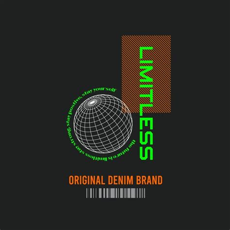 Limitless original denim brand typography slogan for fashion t shirt ...