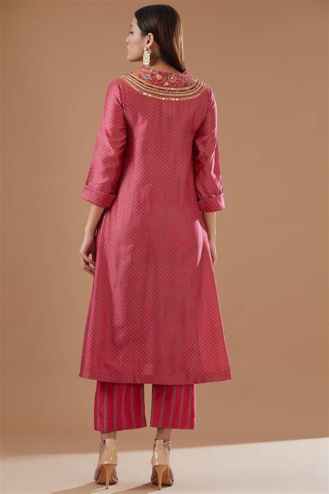 Pink Bandhani Printed Kurta Set – Petticoat