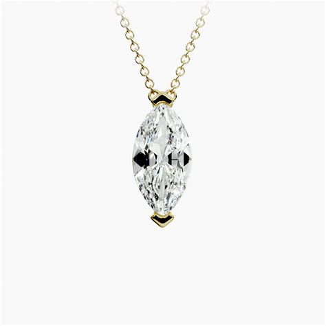 14K Yellow Gold Marquise Cut Diamond Solitaire Pendant (Mounting)-89017y14