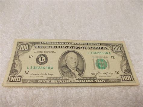 1985 A OLD ONE HUNDRED DOLLAR BILL U S $100 nice shape (not silver ...