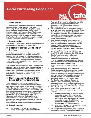 Fillable Online Basic Purchasing Conditions TAFE Queensland Fax Email ...