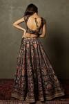 Buy Black Lehenga -polyester Dupion Printed Floral Sweetheart Neck ...
