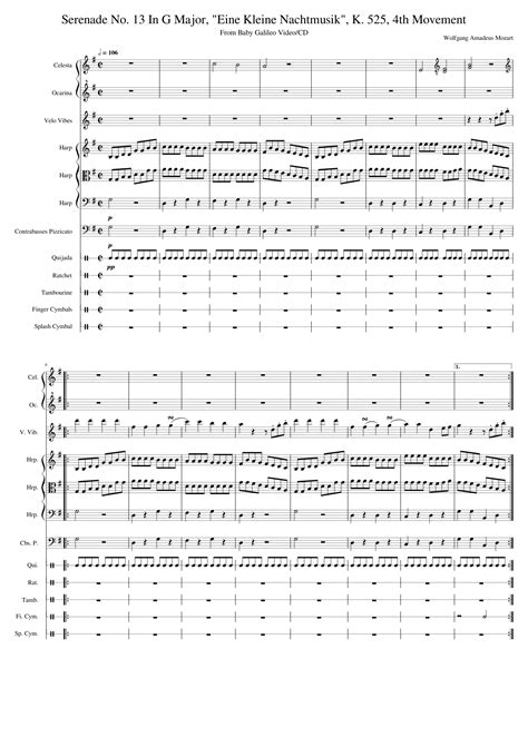 Serenade No. 13 In G Major, "Eine Kleine Nachtmusik", K. 525, 4th Movement Sheet Music for ...