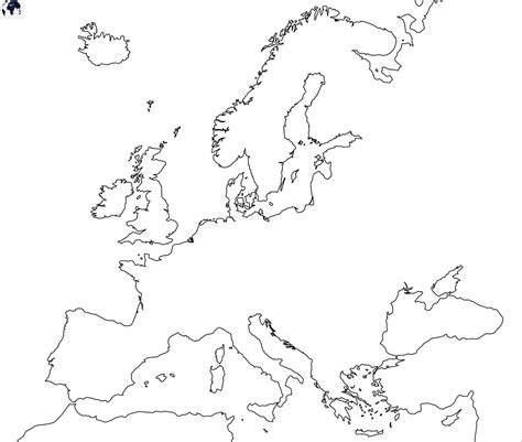 Printable Blank Europe Map With Outline, Transparent PNG Map