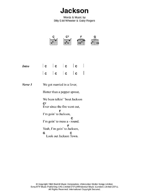 Jackson by Johnny Cash - Guitar Chords/Lyrics - Guitar Instructor