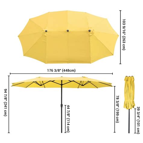 Sunrinx 8.6-ft Steel Yellow Market Patio Umbrella MG7-1-HWS at Lowes.com