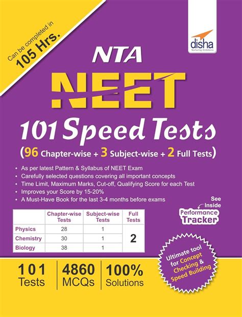 NTA NEET 101 Speed Tests (96 Chapter-wise + 3 Subject-wise + 2 Full ...